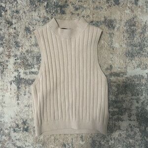 Forever 21 Ribbed Knit Tank Top - Cream